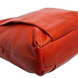 Pre Owned Coach Orange Leather Madison Isabelle Hobo