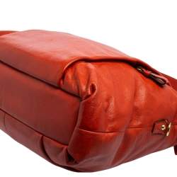 Pre Owned Coach Orange Leather Madison Isabelle Hobo