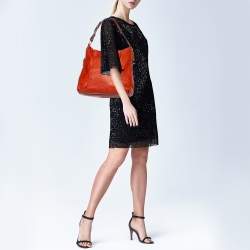 Pre Owned Coach Orange Leather Madison Isabelle Hobo