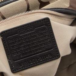 Pre Owned Coach Dark Brown/Beige Signature Canvas and Leather Legacy Hobo