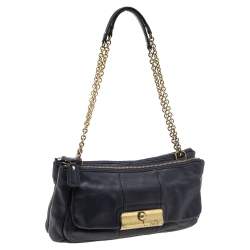 Pre Owned Coach Blue Leather Kristin Shoulder Bag