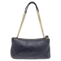 Pre Owned Coach Blue Leather Kristin Shoulder Bag