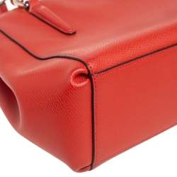 Pre Owned Coach Red Leather Mini Christie Carryall Double Zip Satchel