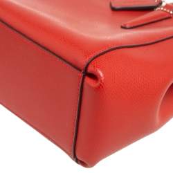 Pre Owned Coach Red Leather Mini Christie Carryall Double Zip Satchel