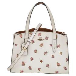 Pre Owned Coach Multicolor Floral Print Leather Charlie Carryall 28 Bag
