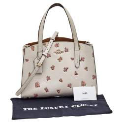 Pre Owned Coach Multicolor Floral Print Leather Charlie Carryall 28 Bag