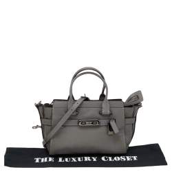 Pre Owned Coach Grey Leather Swagger 27 Carryall Satchel