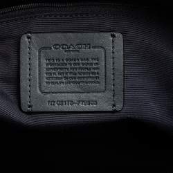Pre Owned Coach Dark Blue Grainy Leather Gallery Tote