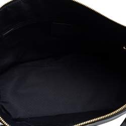 Pre Owned Coach Dark Blue Grainy Leather Gallery Tote