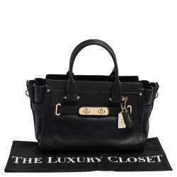 Pre Owned Coach Black Leather Swagger 27 Carryall Satchel
