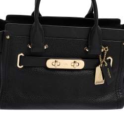 Pre Owned Coach Black Leather Swagger 27 Carryall Satchel