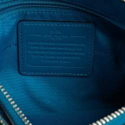 Coach Teal Blue Leather Crosby Double Zip Crossbody Bag