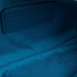 Coach Teal Blue Leather Crosby Double Zip Crossbody Bag