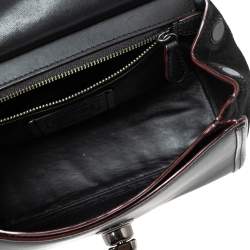 Pre Owned Coach Black Leather and Suede Willow Floral Applique Drifter Shoulder Bag
