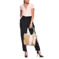 Pre Owned Coach Multicolor Canvas and Leather Tote