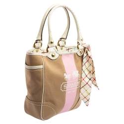 Pre Owned Coach Multicolor Canvas and Leather Tote