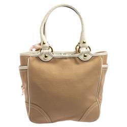 Pre Owned Coach Multicolor Canvas and Leather Tote