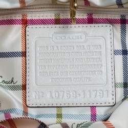 Pre Owned Coach Multicolor Canvas and Leather Tote