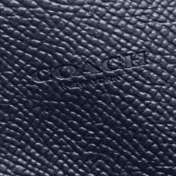 Pre Owned Coach Two Tone Blue Leather Envelope Flap Continental Wallet