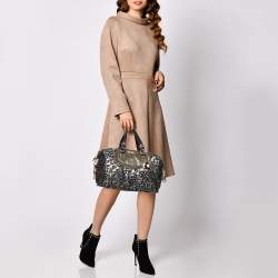 Coach Multicolor Animal Print Patent Leather and Fabric Satchel 