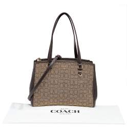 Pre Owned Coach Beige/Brown Signature Canvas And Leather Stanton Carryall Satchel