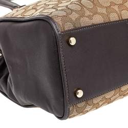 Pre Owned Coach Beige/Brown Signature Canvas And Leather Stanton Carryall Satchel