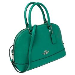 Pre Owned Coach Green Leather Mini Sierra Satchel