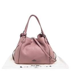 Pre Owned Coach Burnt Pink Leather Edie Satchel