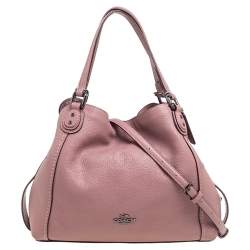 Pre Owned Coach Burnt Pink Leather Edie Satchel