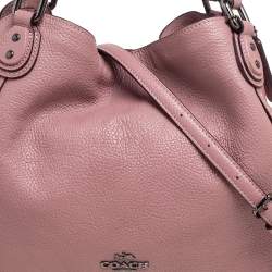 Pre Owned Coach Burnt Pink Leather Edie Satchel