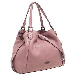 Pre Owned Coach Burnt Pink Leather Edie Satchel