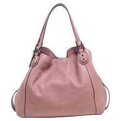 Pre Owned Coach Burnt Pink Leather Edie Satchel