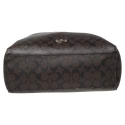 Coach Brown/Black Signature Canvas and Leather Celeste Hobo