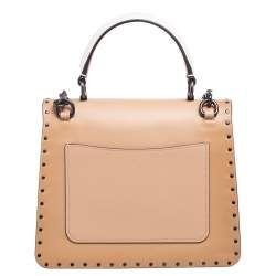 Pre Owned Coach Tricolor Signature Coated Canvas And Leather Parker Top Handle Bag