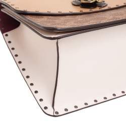 Pre Owned Coach Tricolor Signature Coated Canvas And Leather Parker Top Handle Bag