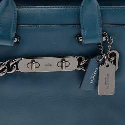 Coach Blue Patch Embellished Leather Swagger 27 Carryall Satchel