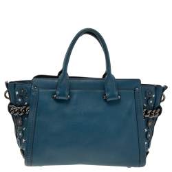 Coach Blue Patch Embellished Leather Swagger 27 Carryall Satchel