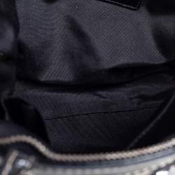Coach Black/Grey Signature Canvas and Patent Leather Tote
