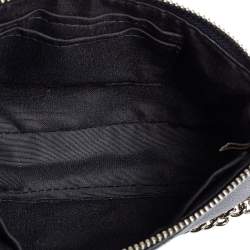 Pre Owned Coach Metallic Blue Leather Mini Pochette