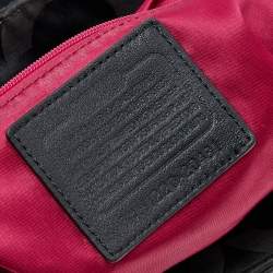 Pre Owned Coach Black Signature Nylon Mia Opaque Chain Tote