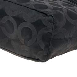 Pre Owned Coach Black Signature Nylon Mia Opaque Chain Tote