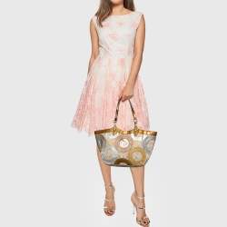 Pre Owned Coach Multicolor Signature Canvas and Patent Leather Pieced Patchwork Carly Tote