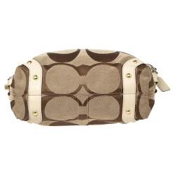 مملوكة مسبقًا حقيبة هوبو كوتش كارلي جلد وكانفاس بيج بالشعار