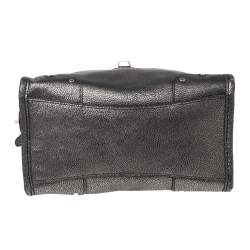 Pre Owned Coach Metallic Grey Leather Rhyder Satchel