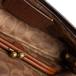 Pre Owned Coach Multicolor Signature Coated Canvas and Leather Dinky Shoulder Bag