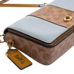 Pre Owned Coach Multicolor Signature Coated Canvas and Leather Dinky Shoulder Bag