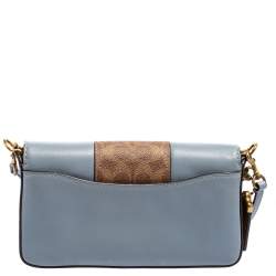 Pre Owned Coach Multicolor Signature Coated Canvas and Leather Dinky Shoulder Bag