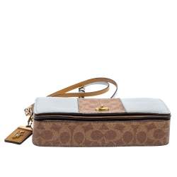Pre Owned Coach Multicolor Signature Coated Canvas and Leather Dinky Shoulder Bag