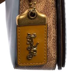 Pre Owned Coach Multicolor Signature Coated Canvas and Leather Dinky Shoulder Bag