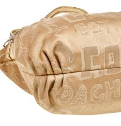 Pre Owned حقيبة يد كوتش بوبي غليم جلد وكانفاس مميز بيج